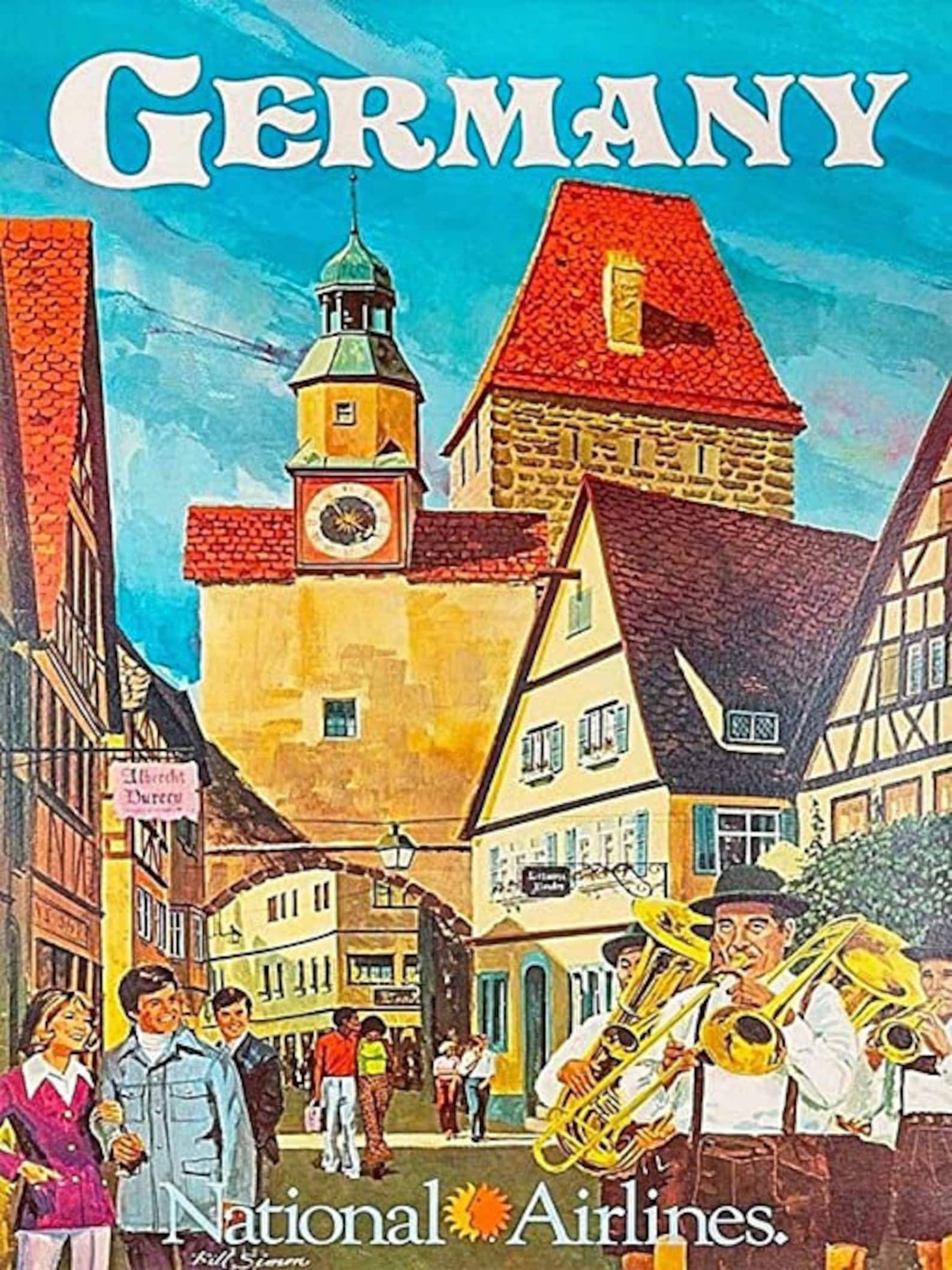Germany Travel Vintage Poster Postcards Blank On The Back | Etsy