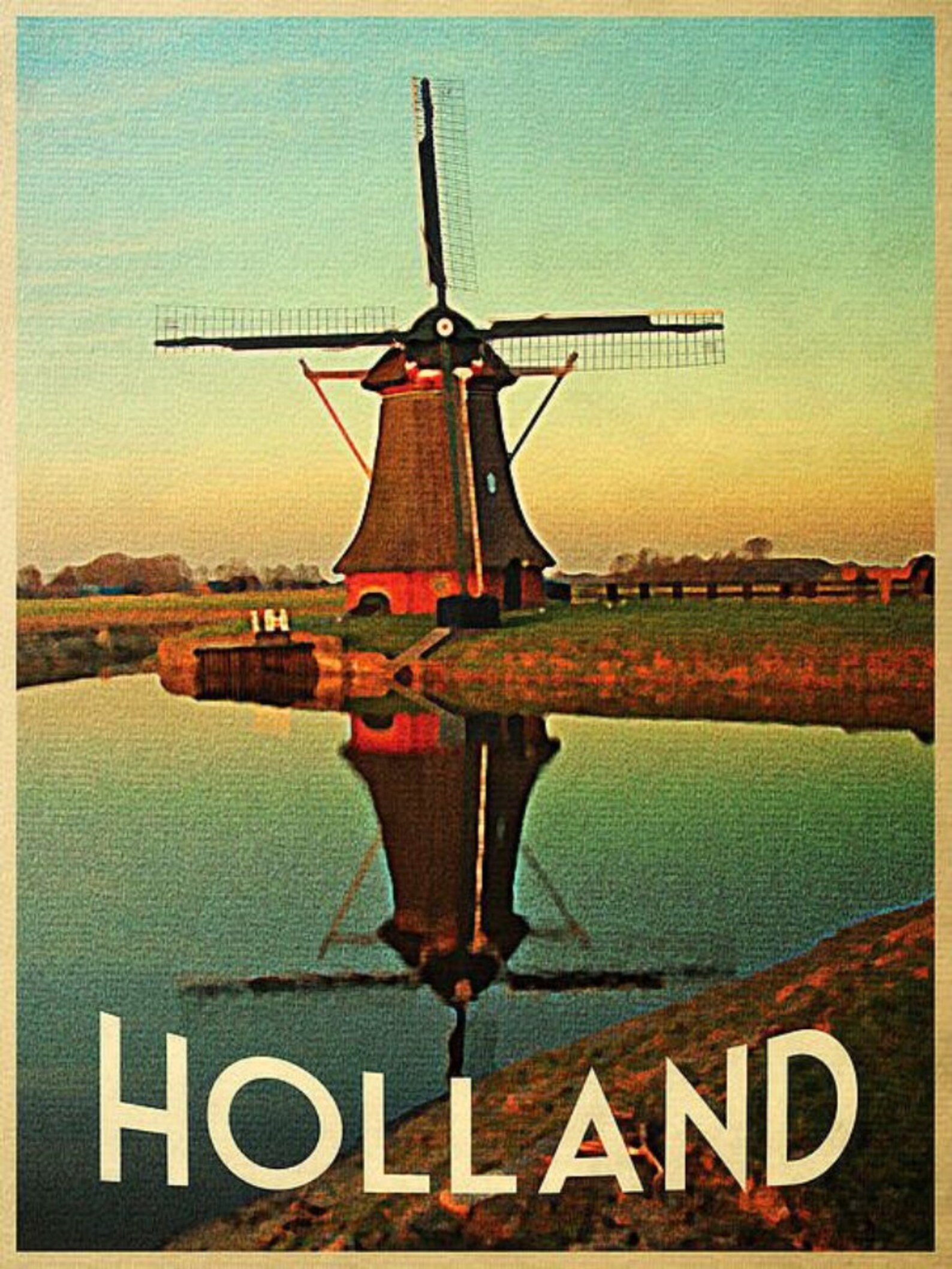 Netherlands Travel Vintage Poster Postcards Blank On The Back Etsy