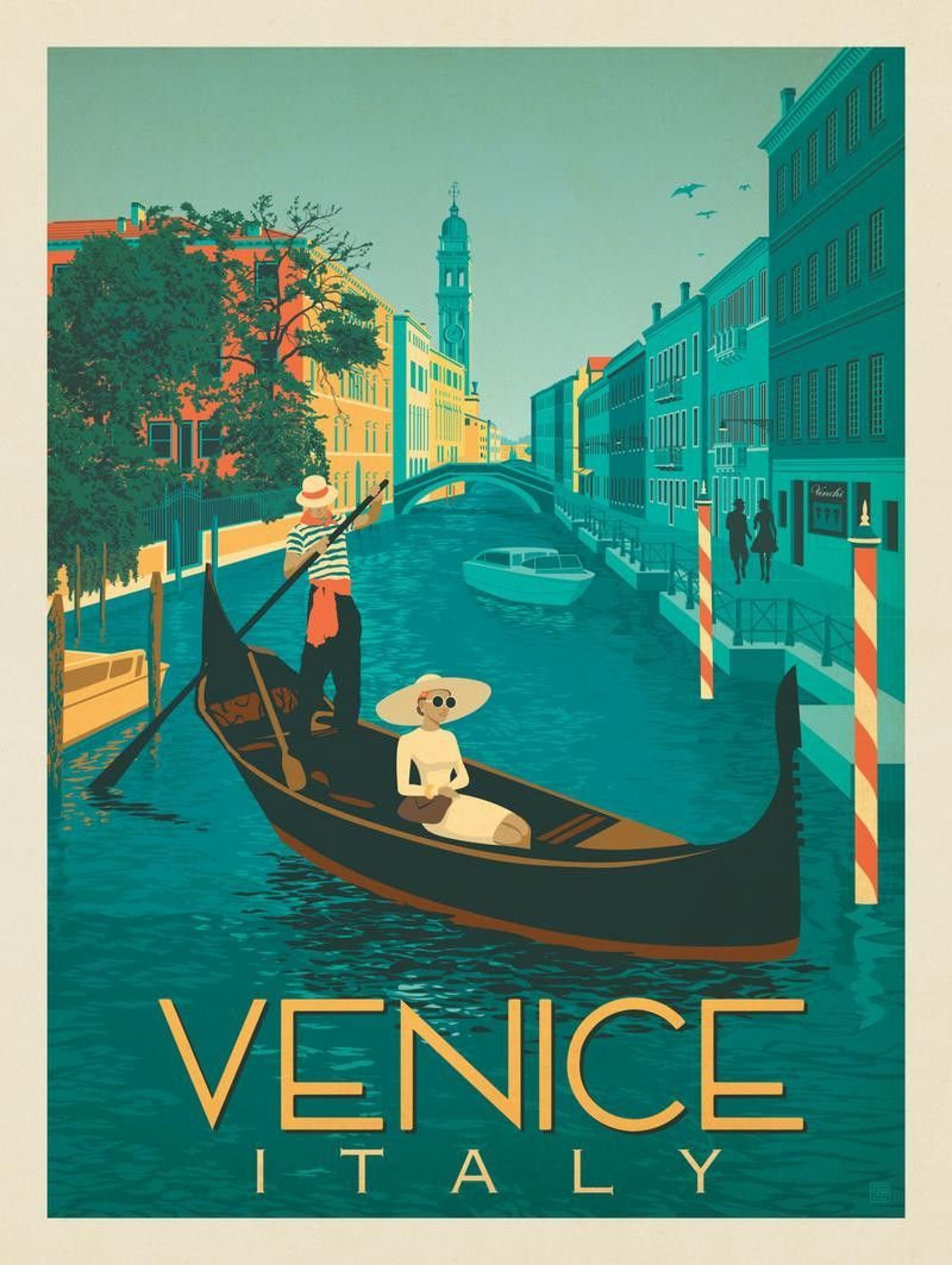 Venice Travel Poster Postcards Blank On The Back Ideal For Etsy