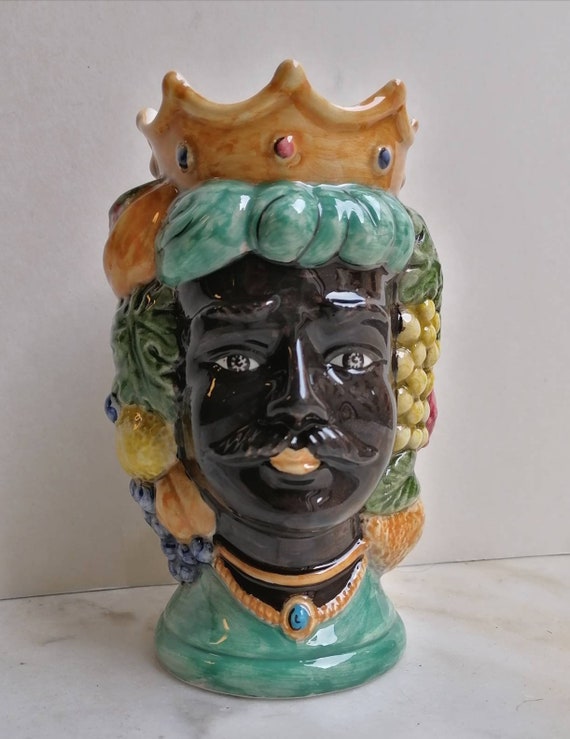 Sicilian Double-sided Head Vase, Sicilian 