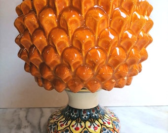 Pinecone bowl/Sicilian ceramic half pine cone vase