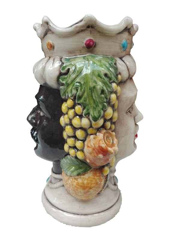 Art & Collectibles sicilian heads vases dark brown heads h 18 cm Fine