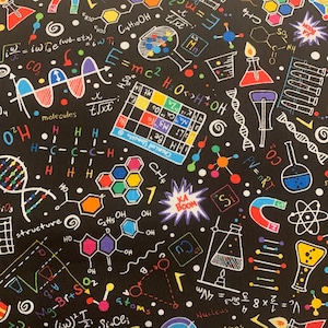May include: A black background with colorful science-themed illustrations. The illustrations include chemical formulas, molecules, beakers, test tubes, and other science-related symbols. The text includes the words "molecules", "atoms", "structure", "KA BOOM", "CH4", "H2O", "SO2", "NH3", "PV=nRT", "E=mc2", "C4H10OH", "H2OH+OH", "Li", "Be", "B", "C", "N", "O", "F", "Ne", "Na", "Mg", "Al", "Si", "P", "S", "Cl", "Ar", "K", "Ca", "Sc", "Ti", "V", "Cr", "Mn", "Fe", "Co", "Ni", "Cu", "Zn", "Ga", "Ge", "As", "Se", "Br", "Kr", "Rb", "Sr", "Y", "Zr", "Nb", "Mo", "Tc", "Ru", "Rh", "Pd", "Ag", "Cd", "In", "Sn", "Sb", "Te", "I", "Xe", "Cs", "Ba", "La", "Hf", "Ta", "W", "Re", "Os", "Ir", "Pt", "Au", "Hg", "Tl", "Pb", "Bi", "Po", "At", "Rn", "Fr", "Ra", "Ac", "Rf", "Db", "Sg", "Bh", "Hs", "Mt", "Ds", "Rg", "Cn", "Nh", "Fi", "Mc", "Lv", "Ts", "Og".