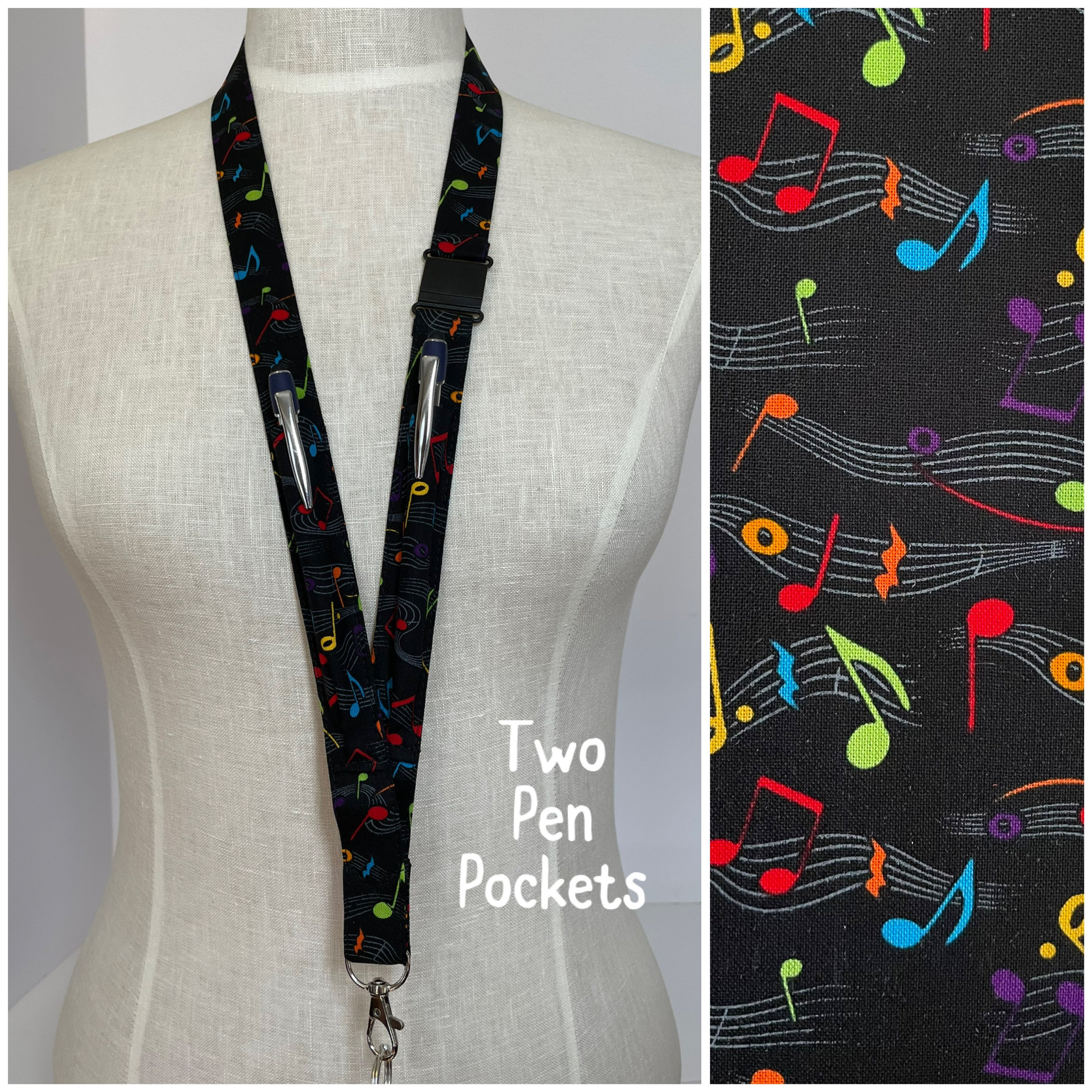 Musical Two Pen Pocket Lanyard, Pen Holder - Etsy