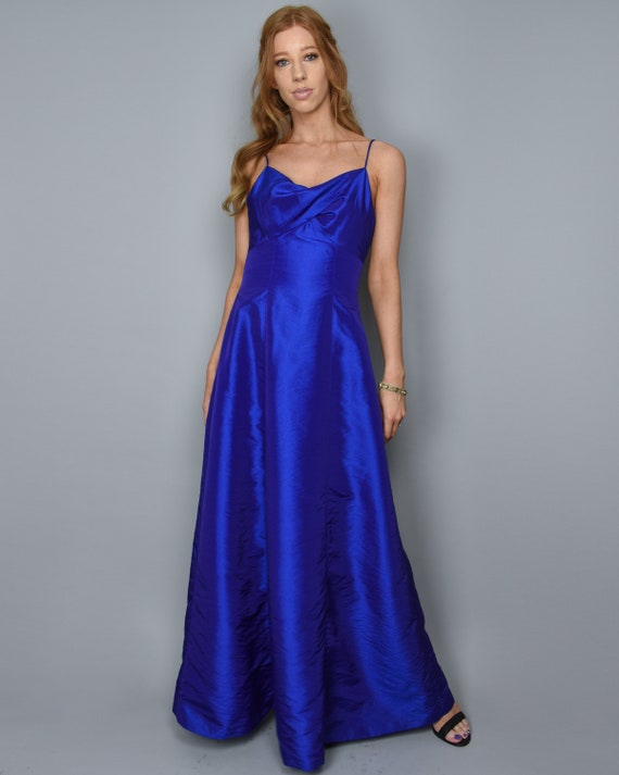 blue chrome dress 1950s Lagoon Blue Chrome Spun Lurex Wiggle Dress – butchwaxvintage main image 1
