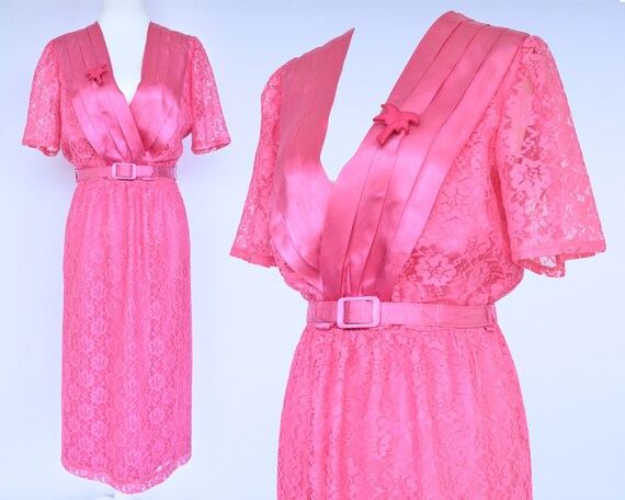 hot pink vintage dress