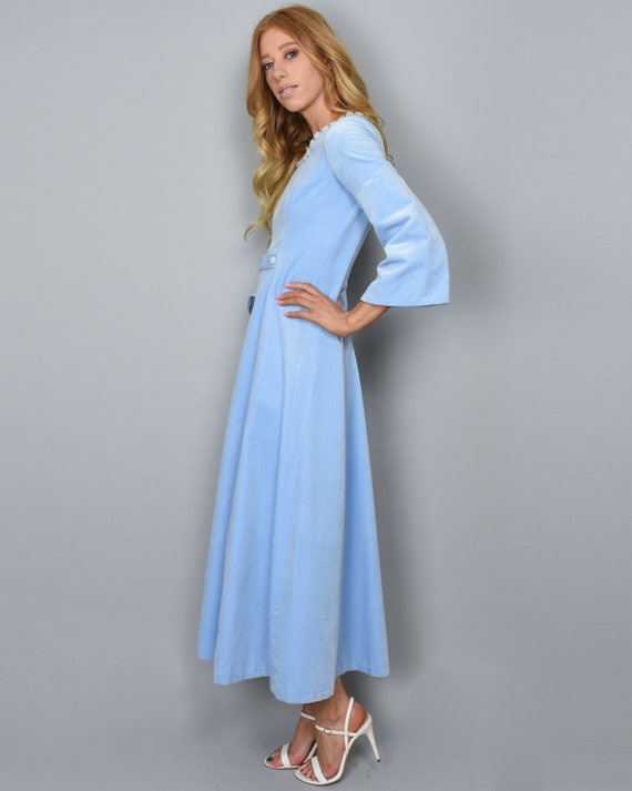 1970s PAVILLON VENDÔME Vintage Dress XS Baby Blue… - image 4