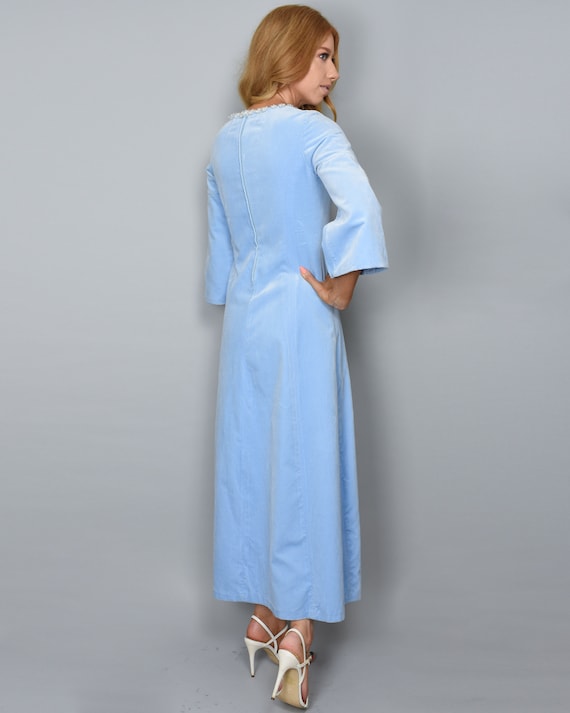 1970s PAVILLON VENDÔME Vintage Dress XS Baby Blue… - image 5