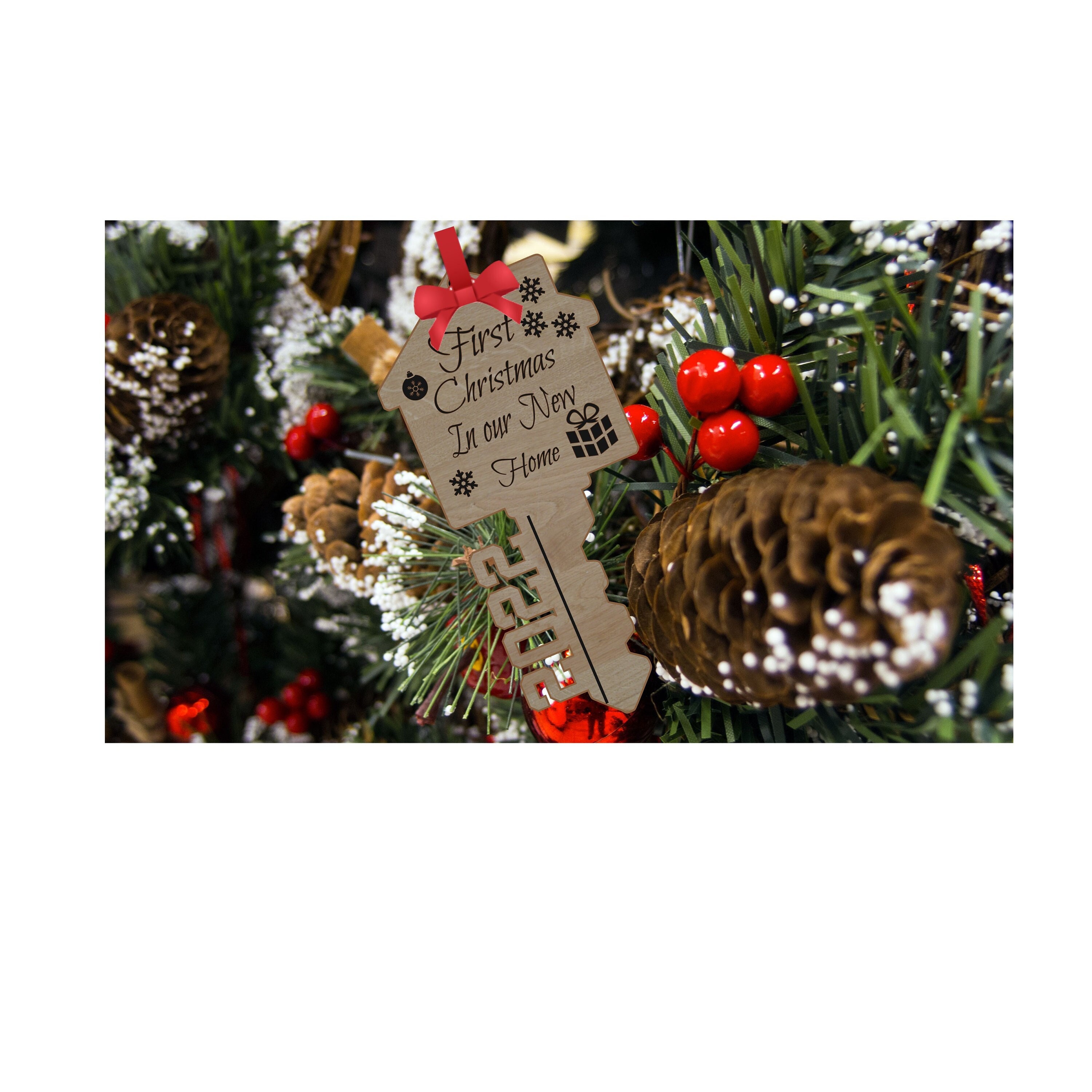 Keys For Christmas 2022 2022 First Christmas In Our New Home Key Ornament Svg, With Bonus Blank Key  |Digital Laser Cut File -Glowforge Design. **Digital Download**