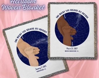 Custom Constellation Woven Blanket - Personalized Mommy Memory Throw - Celestial Night Sky Keepsake