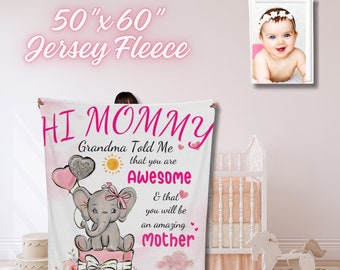 Custom Baby Blanket Gift from Grandma to Mommy-to-Be - Personalized Keepsake for New Mom - Heartfelt Mother's Day Gift