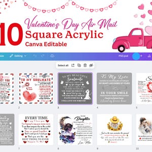 Valentine&#39;s Day Customized Square Acrylic Design for Soulmates | Print-on-Demand Gift for Cherished Relationships | POD Acrylic | ShineOn