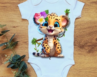 5 Adorable Safari Baby Animals Baby T-Shirt Designs - PNG Digital Design Only