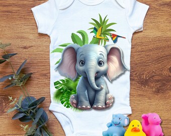 5 Adorable Safari Baby Animals Baby T-Shirt Designs - PNG Digital Design Only