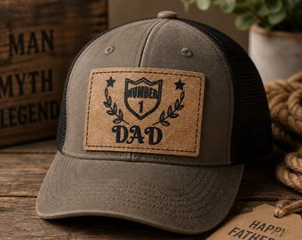 Vatertag Patch SVG Bundle, Faux Stitch Leder Hut Patch Dateien (Digitaler Download)