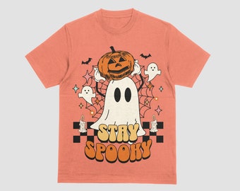 Cute Ghost Spooky Tee| Vintage vibe| Png image| DIGITAL DOWNLOAD ONLY