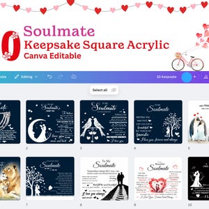 Valentine&#39;s Day Customized Square Acrylic Design for Soulmates | Print-on-Demand Gift for Cherished Relationships | POD Acrylic | ShineOn