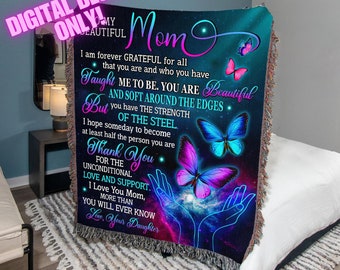 To My Mom Blanket Design | Digital Download for POD | Done-for-You Sublimation Design with Mockups