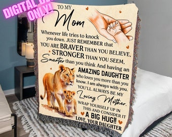 POD Blanket Design, Done For You Blanket with Mockups, POD Business Blanket Design, Heartfelt To My Loving Mom Blanket Design