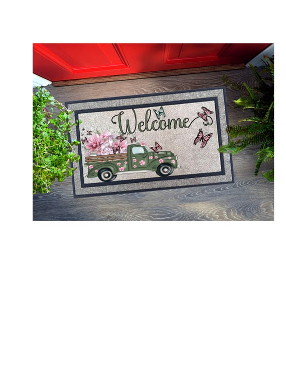 Door Mat Sublimation Design Download Farmhouse Rustic Truck Etsy