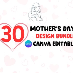 Mother&#39;s Day Digital Design Bundle for ShineOn POD | Editable Blanket Templates for Canva