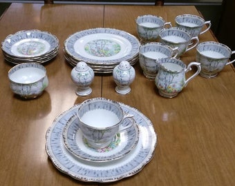 Juego de té Royal Albert "Silver Birch" para 6 personas