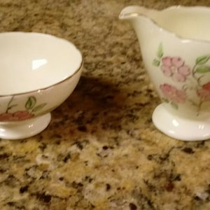 E B & Co. Foley China Floral Creamer and Sugar