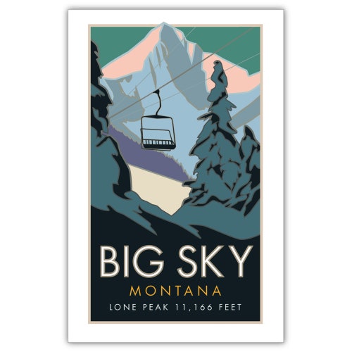 Big Sky Print Black and White Big Sky Wall Art Big Sky Etsy