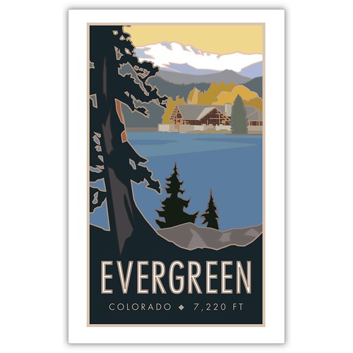 Evergreen Colorado Poster Etsy