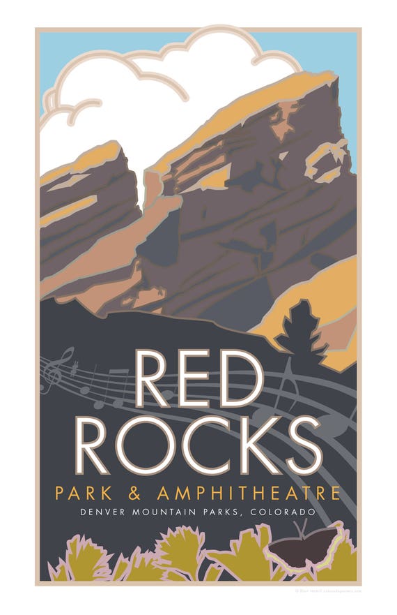 Red Rocks Poster Etsy