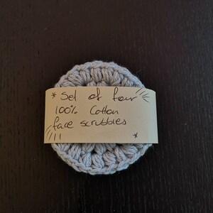 Crochet 100% Cotton Face Scrubbies (set of 4)