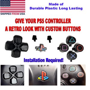 PS5 DualSense Controller Classic Retro Buttons Kit D-Pad, Home & X-O Buttons Quality Plastic Buttons Share, Option buttons