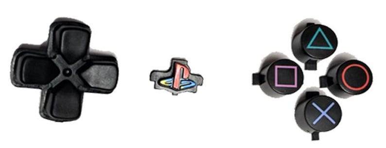 Triangular Playstation Controller PS5 Dualsense Controller Classic Retro Buttons Kit D-pad, Home & X-O ...