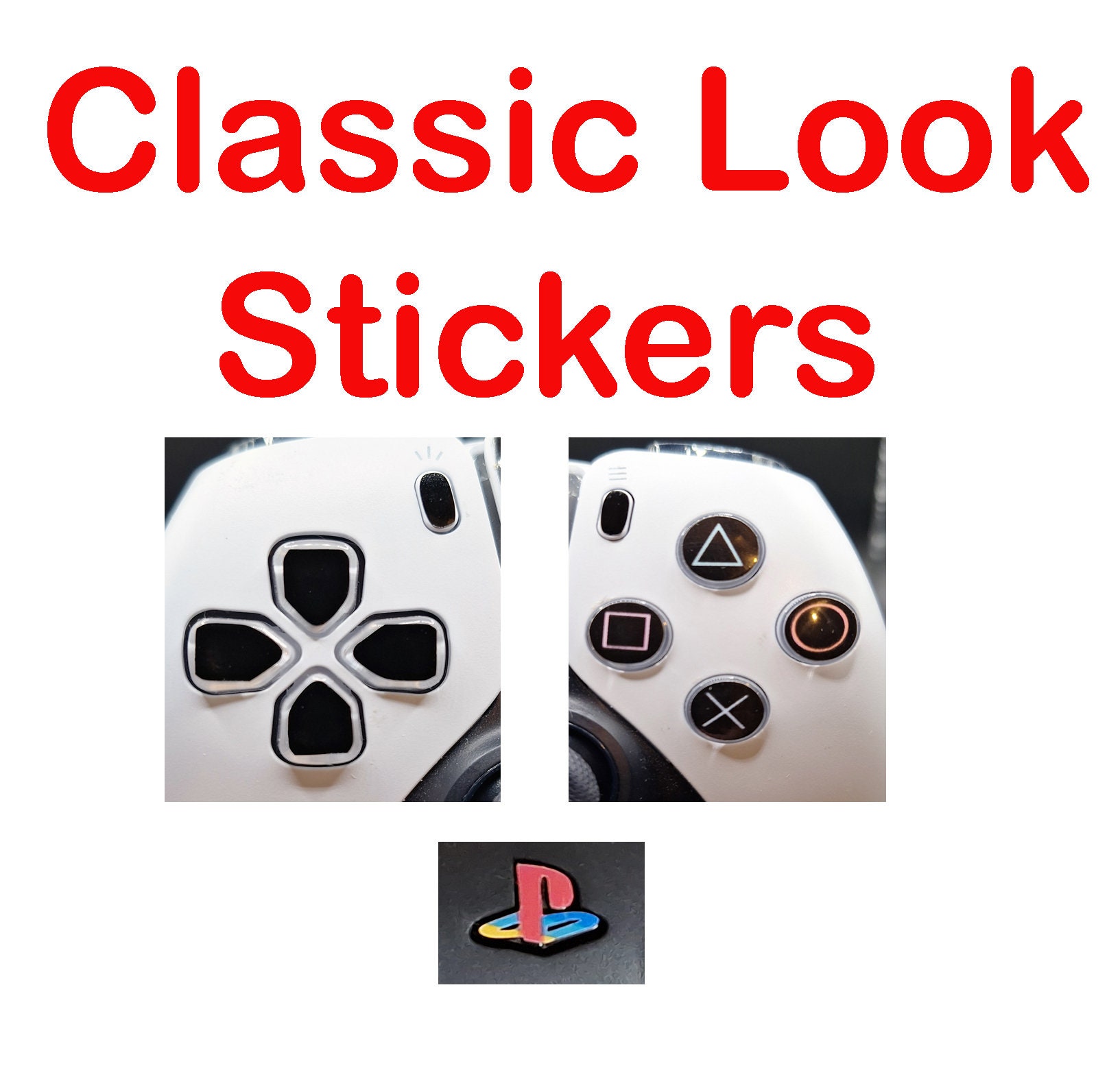 Controller Buttons Retro PS5 Controller RETRO Classic Buttons Kit (stickers ONLY) PS5 Portal ...