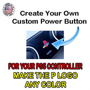 Classic Retro Playstation 5 Ps5 Pad DualSense Controller PS Power Button, Home Button Vinyl Overlay Sticker PS Logo Personalized