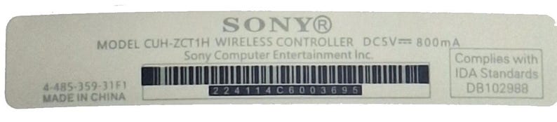 PS4 Controller Barcode Label Back Barcode Sticker Decal Personalized ...