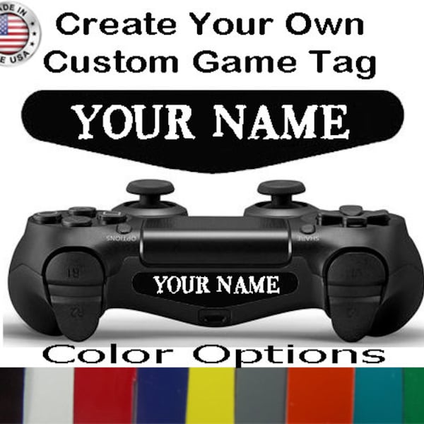 Personalized Playstation 4 Ps4 Controller Custom Gamer Tag Text Light Bar Decal Sticker Personalization PS4