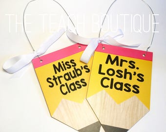 Pencil Classroom Door Sign