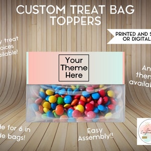 Treat Bag Topper | Custom Prints or Digital File | Birthday, Baby Shower, Wedding Treats | Personalized Party Favors | ANY THEME