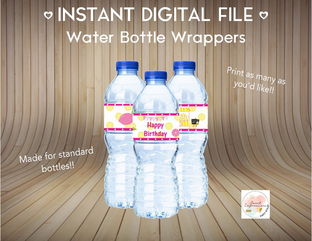Lemonade Stand Water Bottle Label Digital File, Instant Download ...