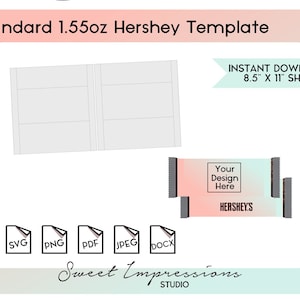 Chocolate Bar Wrapper Template | Blank Template | svg, png,pdf, jpeg, docx, canva | DIY Printable | Standard 1.55oz Size | INSTANT DOWNLOAD