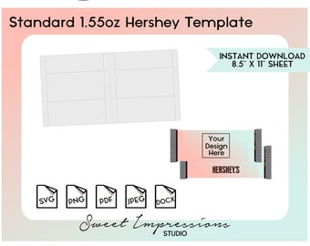 Chocolate Bar Wrapper Template | Blank Template | svg, png,pdf, jpeg, docx, canva | DIY Printable | Standard 1.55oz Size | INSTANT DOWNLOAD
