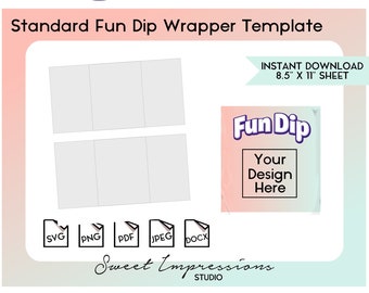 Fun Dip Wrapper Template | Blank Template | svg, png,pdf, jpeg, docx, canva | DIY Printable | Standard Size | INSTANT DOWNLOAD