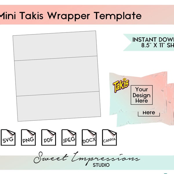 Mini Chip Bag Template | Blank Template | svg, png,pdf, jpeg, docx, canva | DIY Printable | 1.23oz Size | INSTANT DOWNLOAD