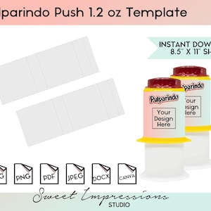 Tamarindo Push Candy Label Template | Blank Template | svg, png,pdf, jpeg, docx, canva | DIY Printable | 1.2 oz Size | INSTANT FILE