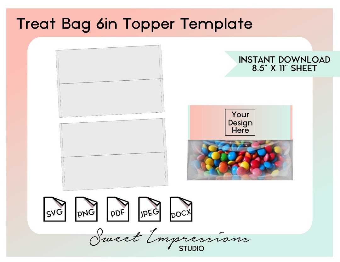 Treat Bag Topper Template Blank Template Svg Png pdf Jpeg Docx Treat Bag Topper Template Blank Template Svg Png pdf Jpeg Docx
