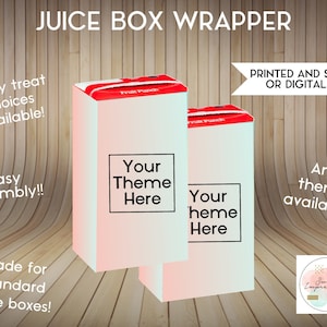 Juice Box Wrapper | Custom Prints or Digital File | Birthday, Baby Shower, Wedding Treats | Personalized Party Favors | ANY THEME