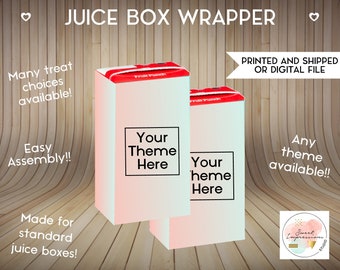 Custom Juice Box Wrapper | Prints or Digital File | Birthday, Baby Shower, Wedding Treats | Personalized Party Favors | ANY THEME