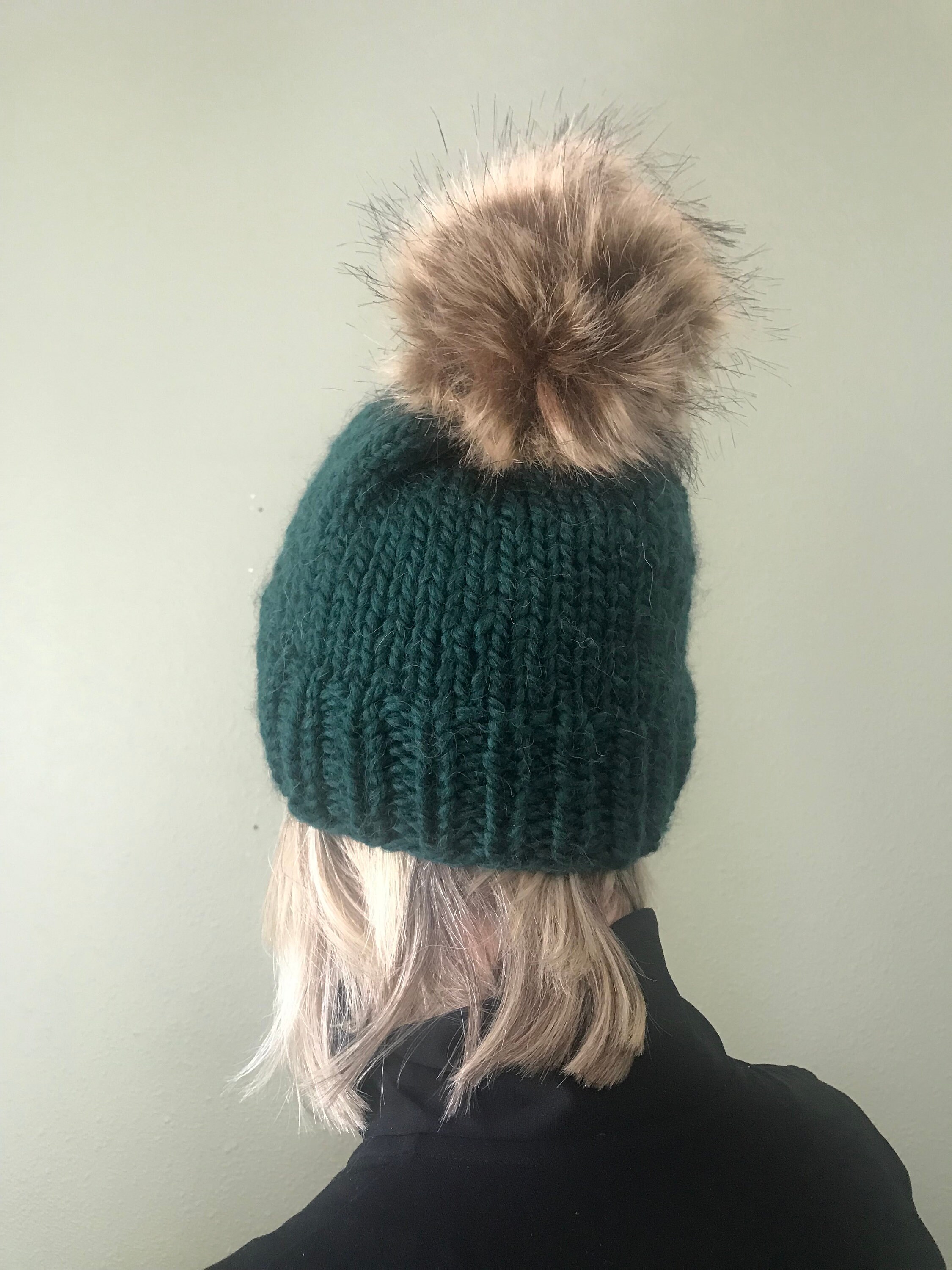 Hat Knit Alpaca Pompoms