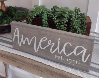 America Sign, America 1776, Patriotic Decor, Americana Decor, July 4 Decor